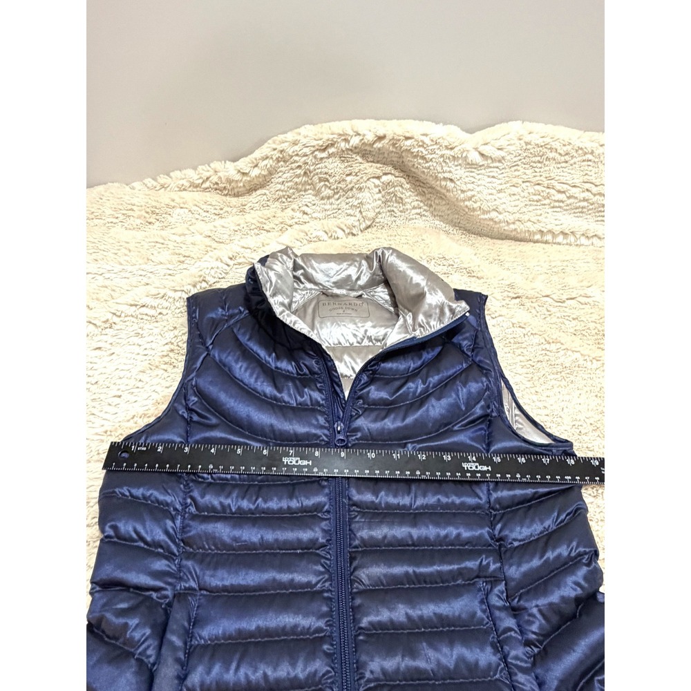Bernardo Metallic Navy Goose Down Puffer Vest Women S Gorpcore Utlility Quilted - Picture 6 of 6